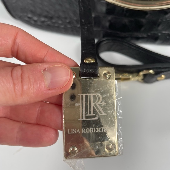 Lisa Robertson Limited Croc Embossed Leather handbag Crossbody Tote Old Money - Picture 3 of 12